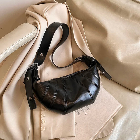 Fable Burgundy Crescent Luxe Bag – Elegant Crossbody Statement